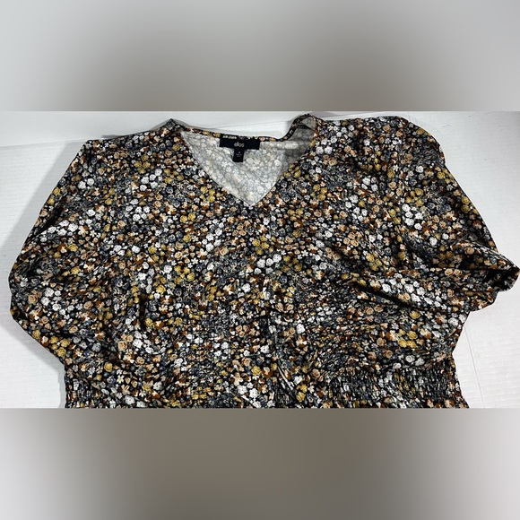 WOMEN’S ELLOS MULTICOLOR FLORAL EMPIRE DRESS RUFFLE HEM SIZE 18 - Picture 10 of 10